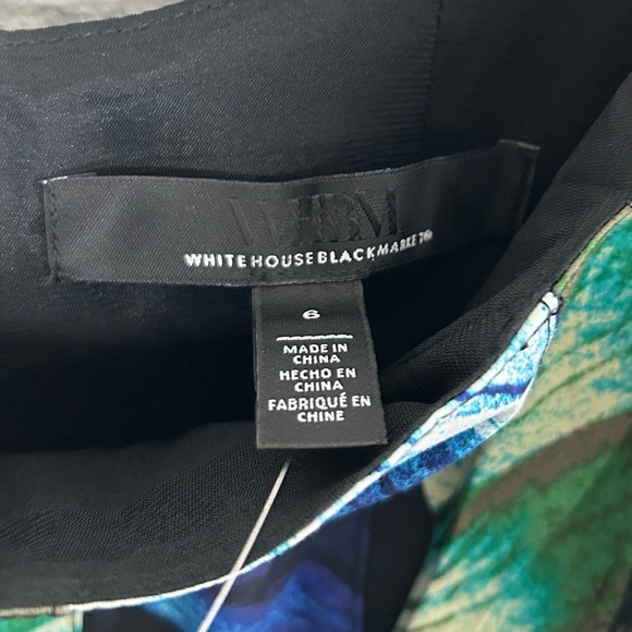 WHBM Fit-and-Flare Midi Dress Lush Tropical Floral NWT Sz 6 - Picture 6 of 7